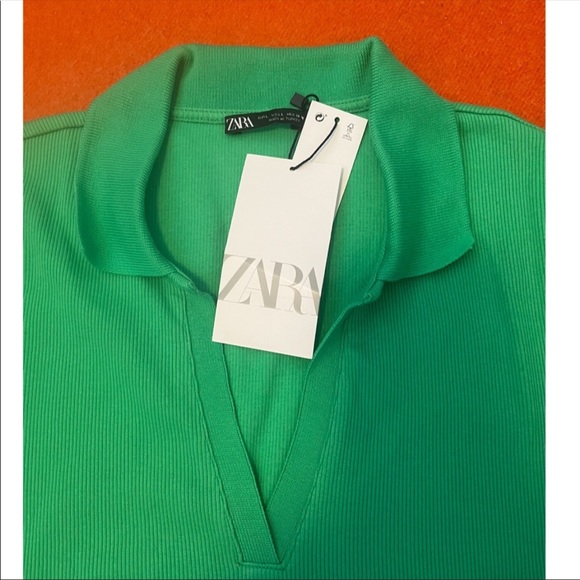 New Zara Ribbed Polo Dress - Picture 7 of 16
